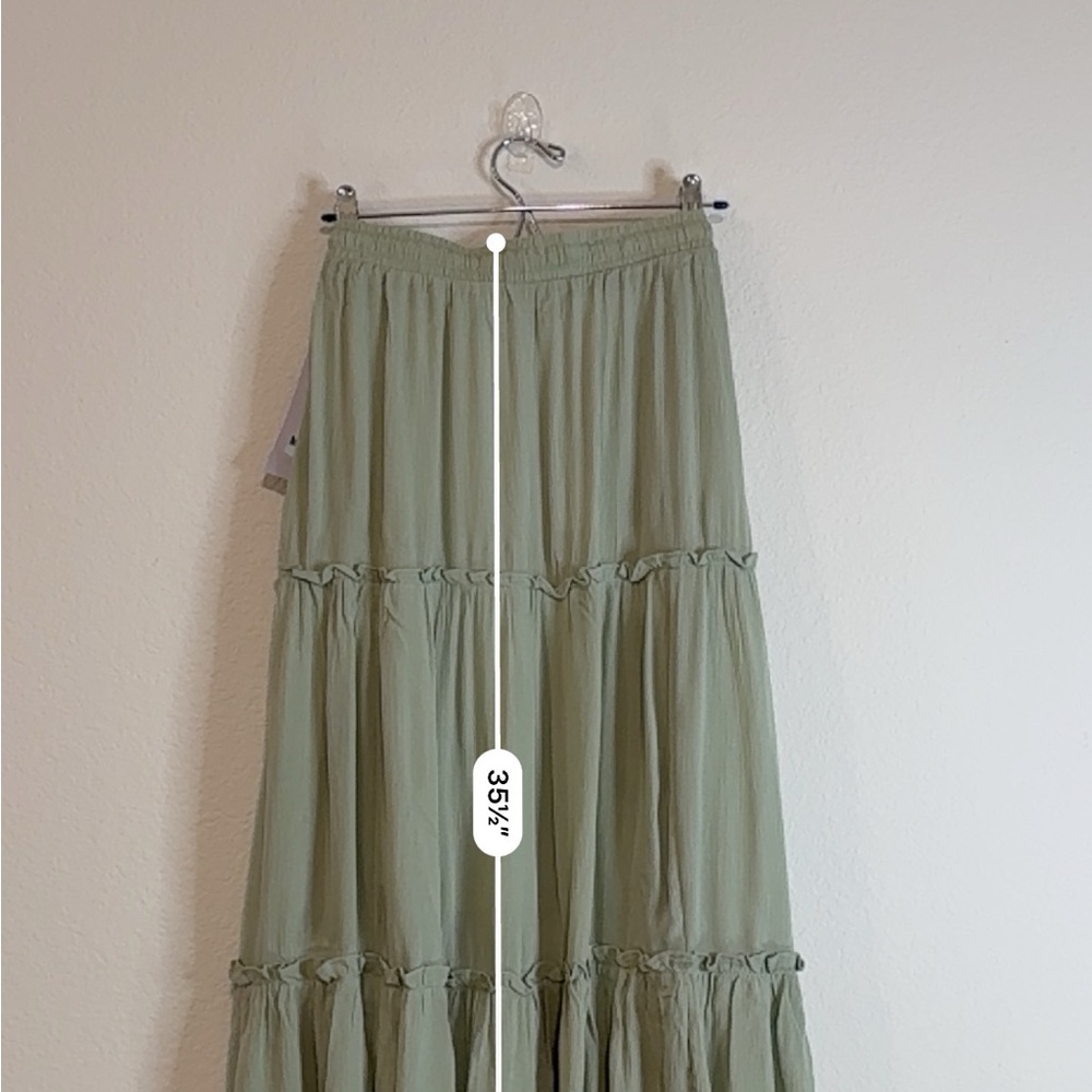 🆕 Desert Sage Tiered Maxi Skirt XL – Boho Western Flowy Maxi 🆕 - Picture 4 of 15